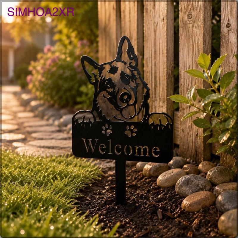 [simhoa2xr] Iron Outdoor Yard Sign ป้ายต้อนรับตกแต่ง Garden Stake Custom Metal a