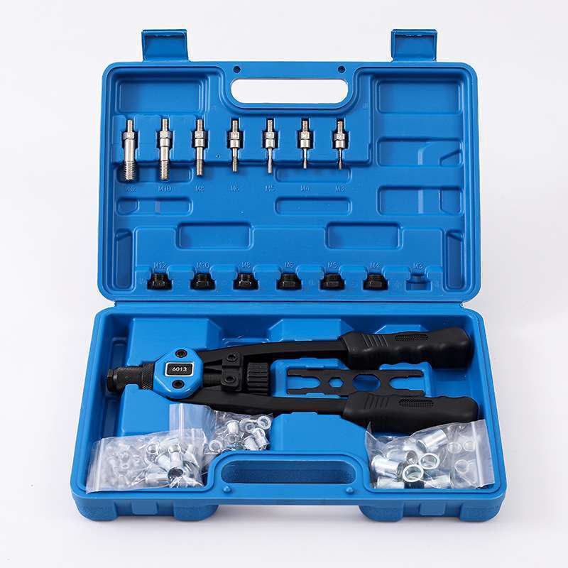 110 ชิ้น/150 ชิ้น Rivet Nut Gun ชุดเมตริก M3-12 คู่มือพลาสติกคู่กล่อง Nut Gun