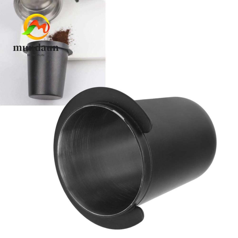 MUNDAUN Coffee Dosing Cup, สแตนเลสสีดํา Dosing Cup เครื่องมือ, Universal Fit ทนทานผงกาแฟถ้วย Espress