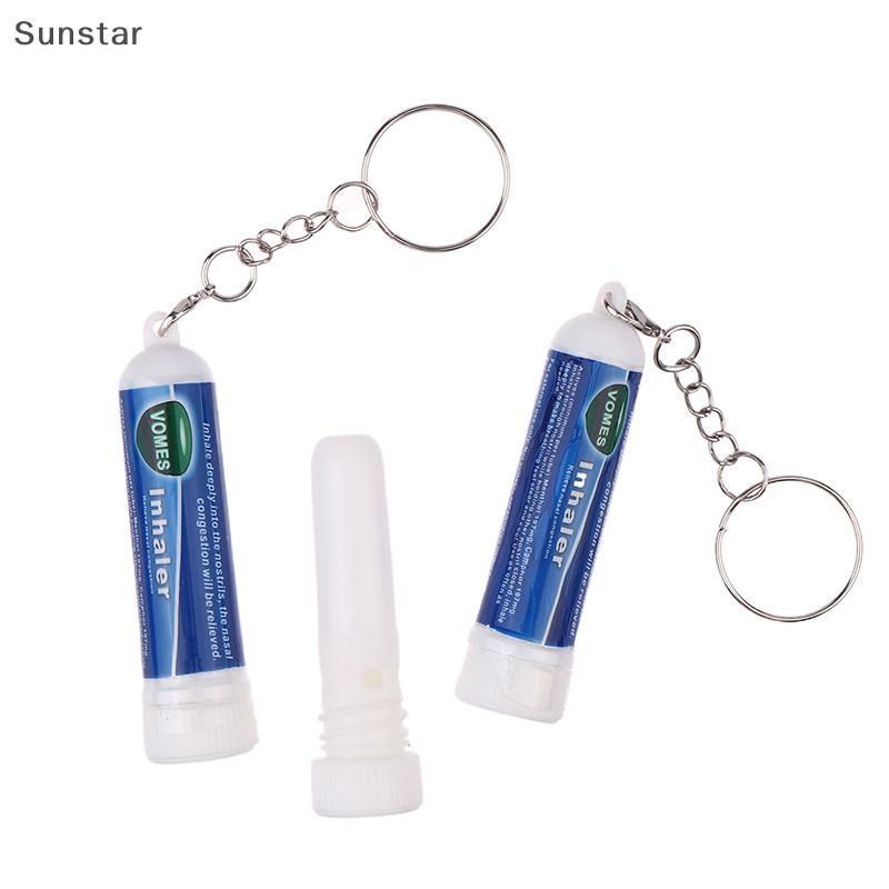Sunstar 5 ชิ้นจมูก Sti พวงกุญแจ Boosts Focus Inhaler หลอด Cooling Nasal Inhaler Aromatherapy Energy 