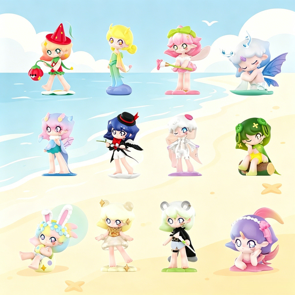 P POPMART AZURA Spring Fantasy Series เครื่องประดับตุ๊กตาน่ารักอินเทรนด์เล่นกล่องของขวัญปริศนา