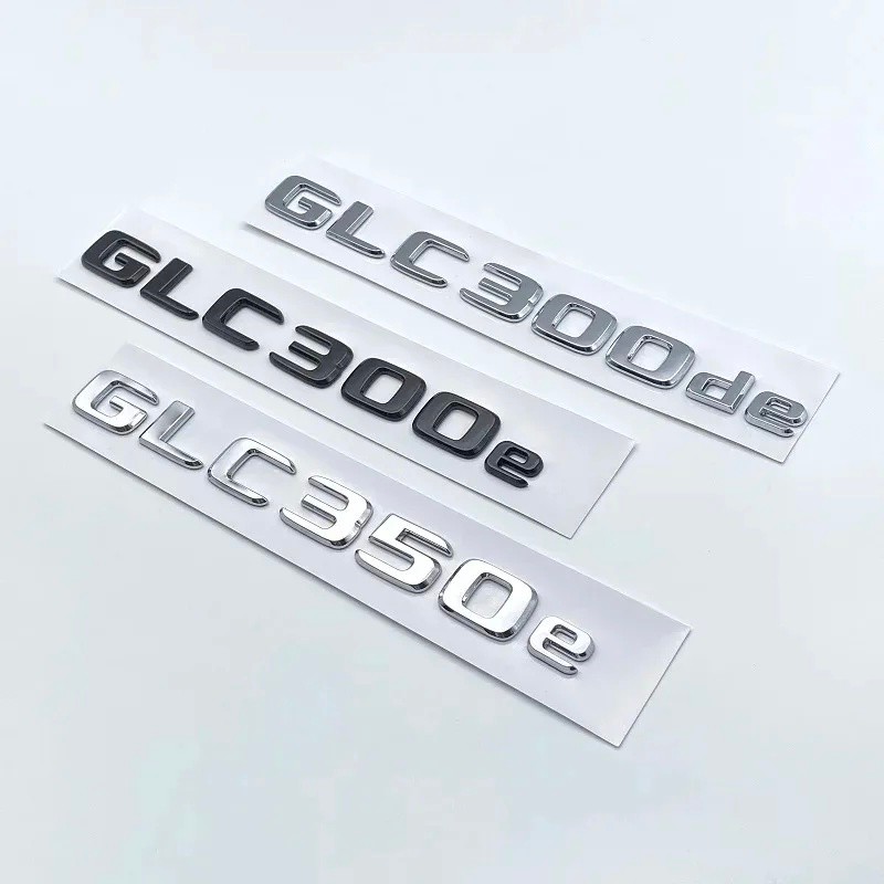 3D ABS Chrome ตัวอักษรสีดํา GLC300de GLC300e GLC350e GLC400e 4Matic Emblem สําหรับ Mercedes-Benz GLC
