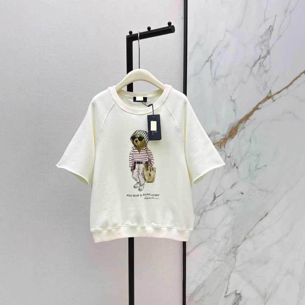 YZ6W RL* 2026Spring and summer women's American style bear print short-sleeve sweatshirt