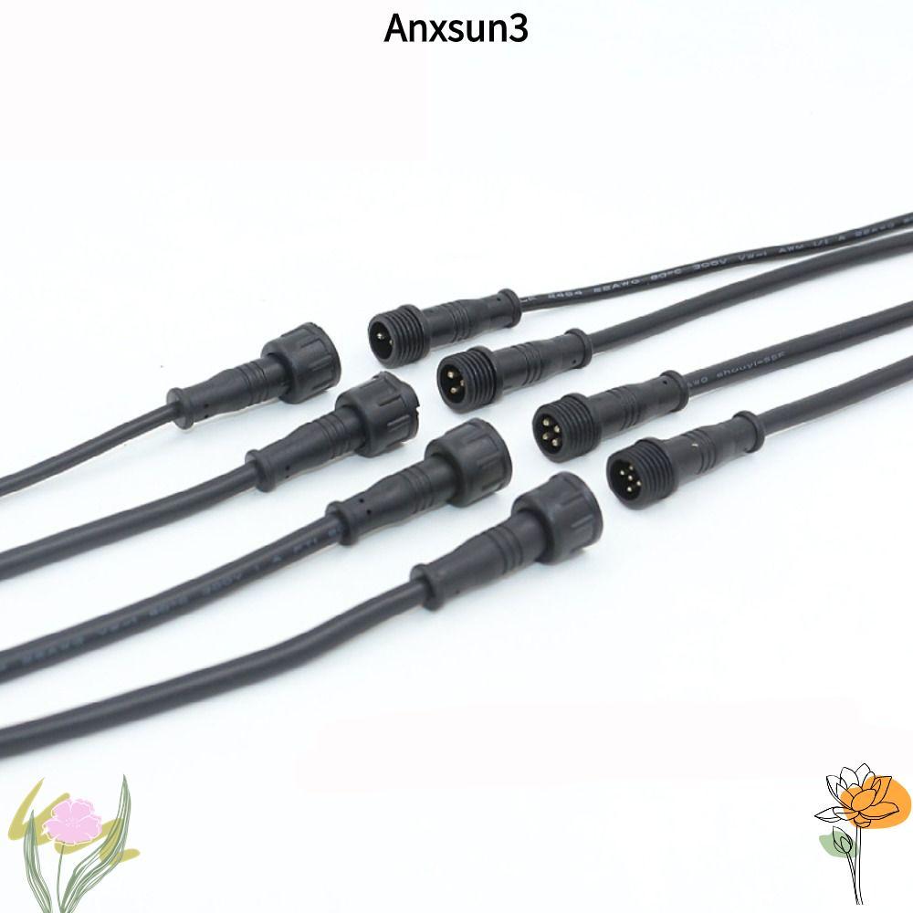 ANXSUN3 2Pin 3Pin 4Pin แจ็ค, IP67 20 ซม.ชายหญิง LED Connector, 2Pin 3Pin 4Pin สายสีดําแถบไฟ LED