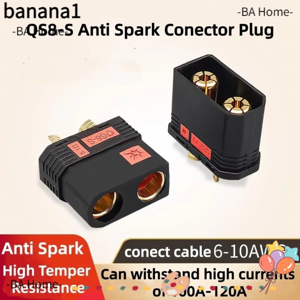 BANA QS8P-S ปลั๊กแบตเตอรี่, สีดํา Anti Spark QS8-S Connector, Gold Plated High Current QS8-S MF ปลั๊