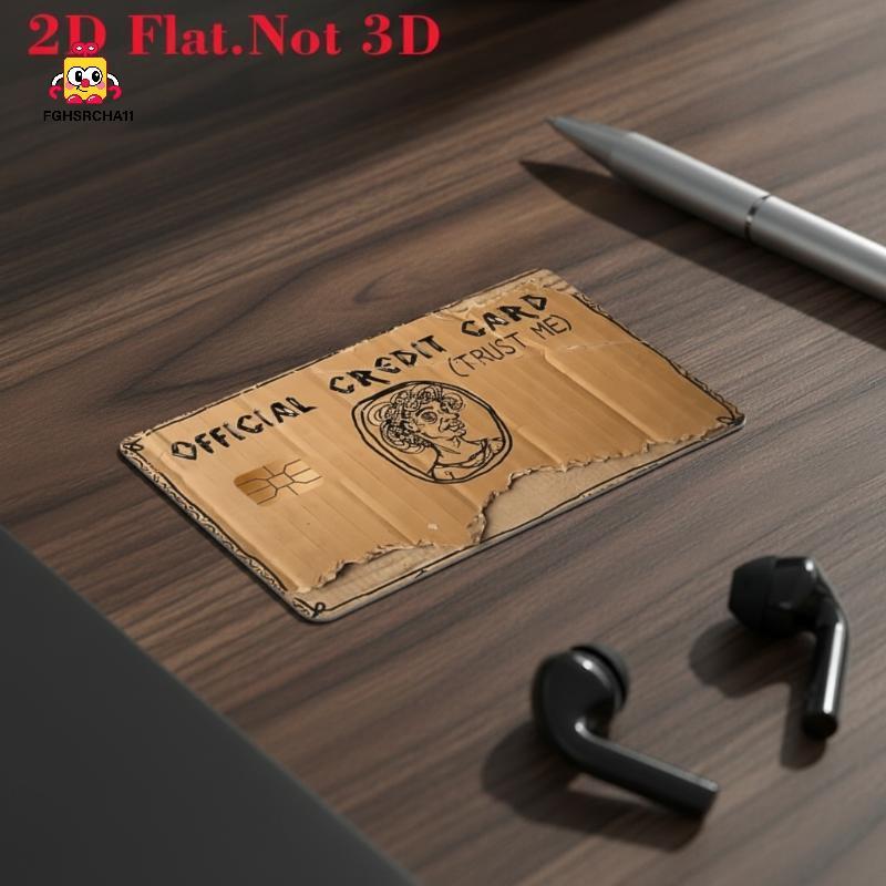 FG 2D แบนบัตรเครดิต Protector Decal ตลก PVC ผิวใช้งานง่าย Anti-scratch Bank Debit Card Stier สําหรับ