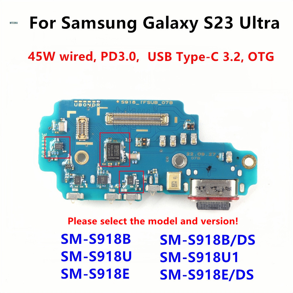 45W USB Type-C ชาร์จพอร์ต Dock Connector Flex สําหรับ Samsung Galaxy S23 Ultra SM-S918B S918U S918E/