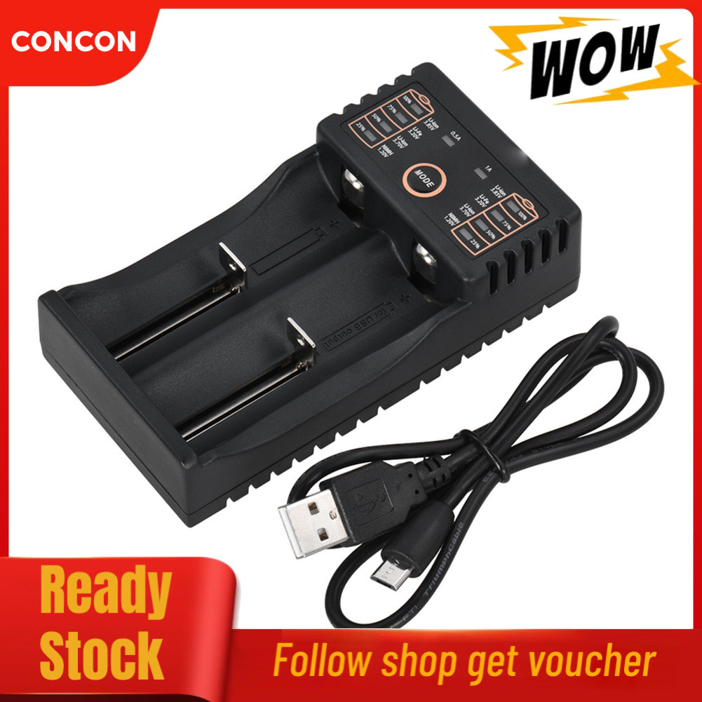 Concon Concon Liitokala Lii-202 Smart Battery Charger สำหรับ 1.2 V/3.7 V/3.2 V/3.85 V AA/AAA 18490/1