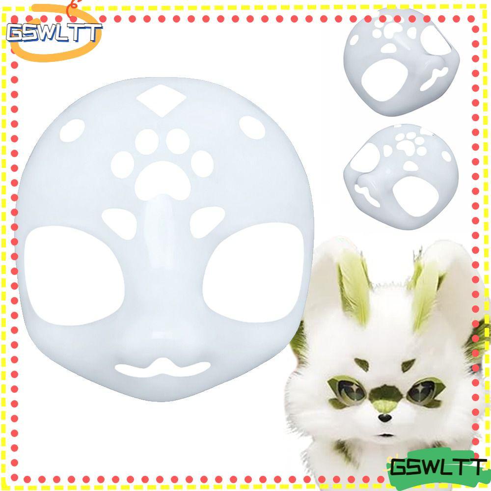 GSWLTT Kigurumi ฐาน Beast Skull, สัตว์พลาสติกหัวแมว Skull, DIY คอสเพลย์ Furry อะนิเมะปาร์ตี้