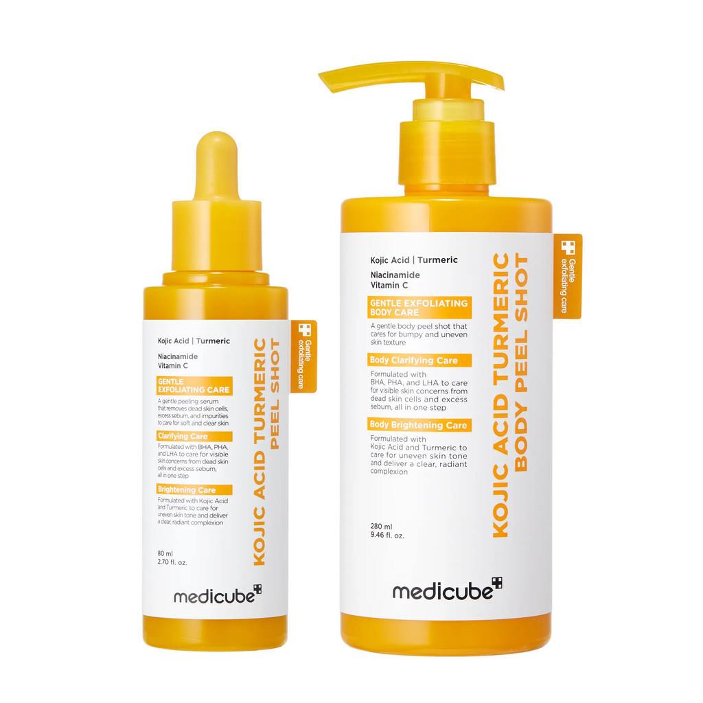 [medicube] Kojic Acid Turmeric Peel Shot Duo For Face & Body | Brightening Reset Gentle Exfoliating 