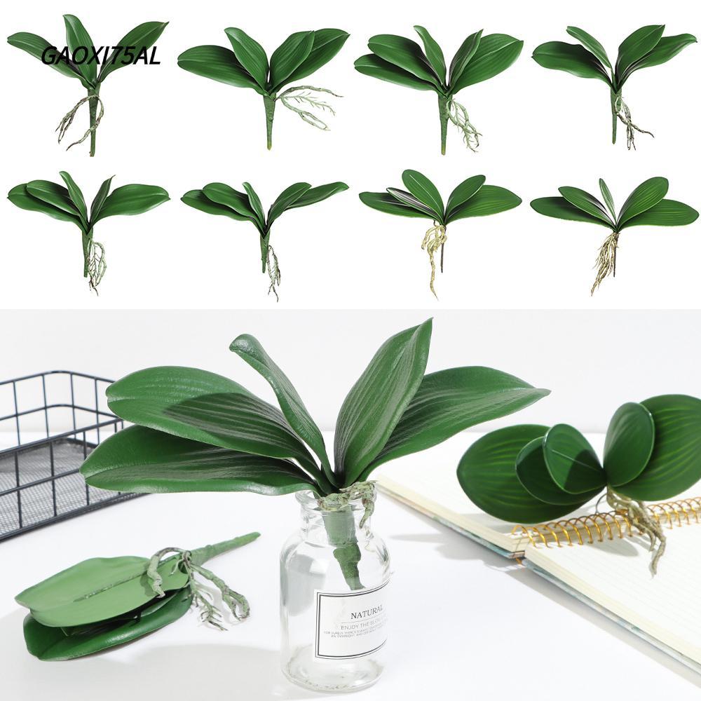 GAOXI75AL ใบจําลองดอกไม้ตกแต่งใบกล้วยไม้ใบ Phalaenopsis