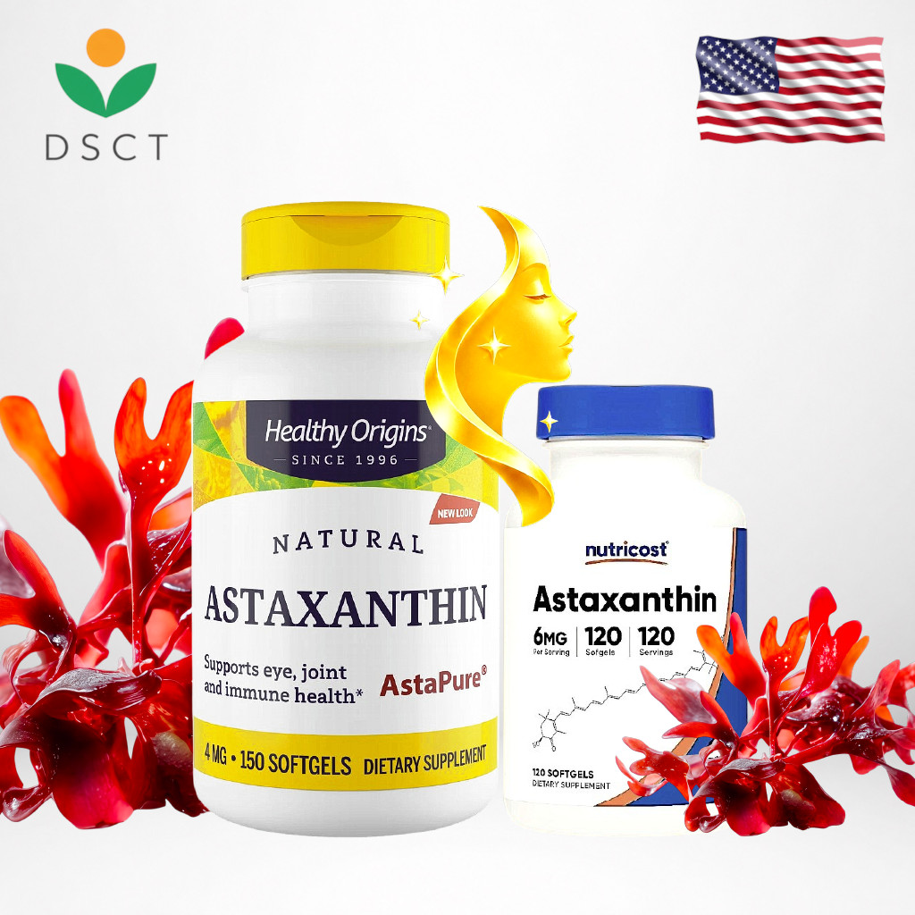 เฮลท์ตี้ ออริจินส์ | นูทรีคอสท์ แอสต้าแซนทีน ซอฟเจล Healthy Origins | Nutricost Astaxanthin DSC /กิน