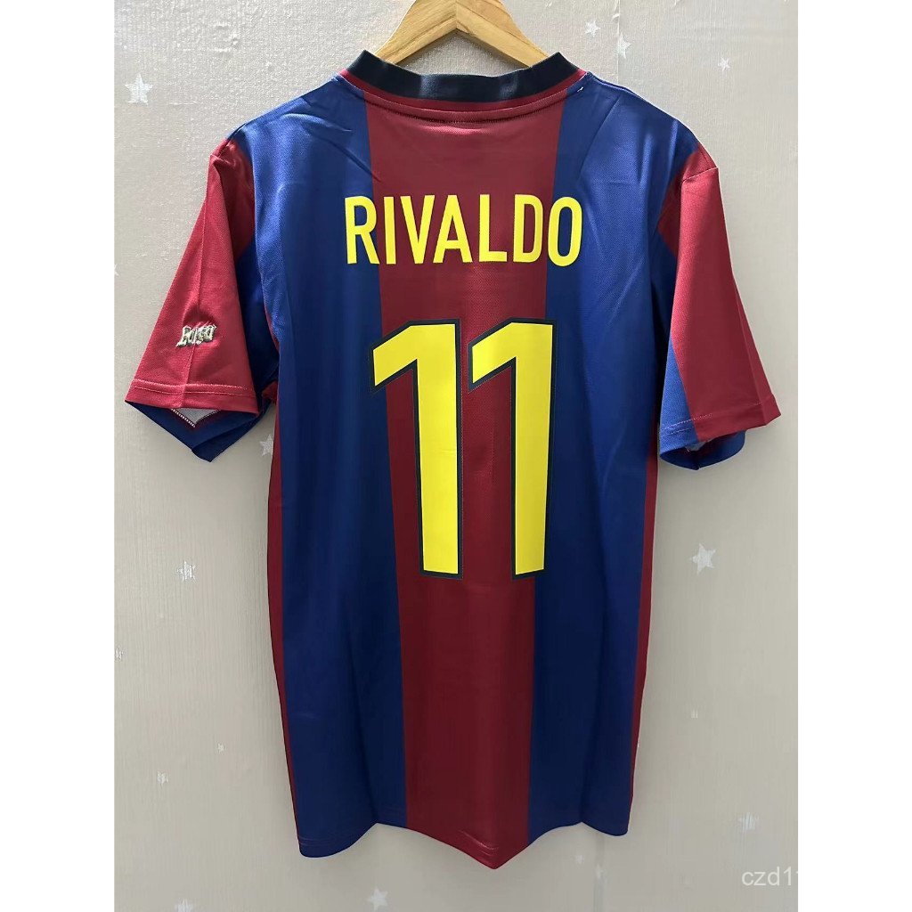 S-XXL Barcelona Home Retro Soccer Jersey สําหรับ Rivaldo และ Guardiola - มีจําหน่ายในขนาดต่างๆ