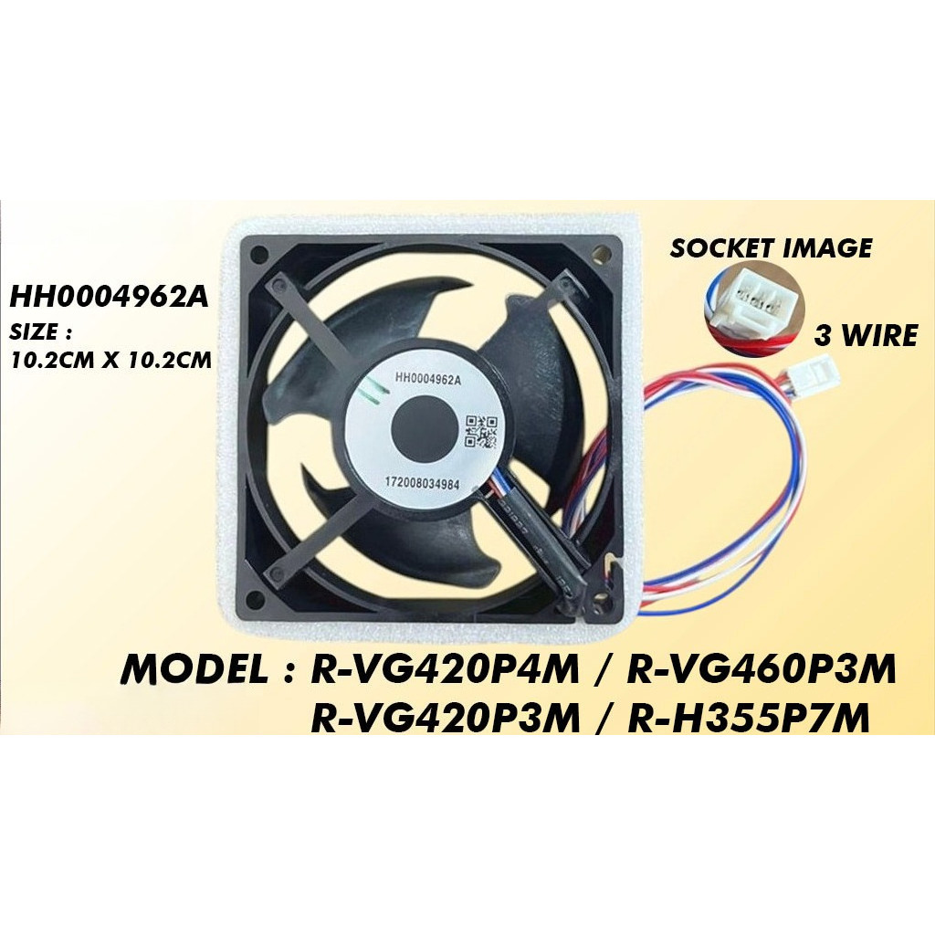 R-VG420P4M R-VG460P3M R-VG420P3M R-H355P7M HITACHI พัดลมตู้เย็น (พัดลม DC) HH0004962อาร์วีจี420พี4ม