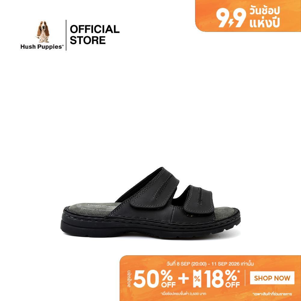 Hush Puppies รองเท้าผู้ชาย รุ่น HP 4HSFB4446A - สีดำ (รองเท้าแตะหนังแท้แบบสวม)