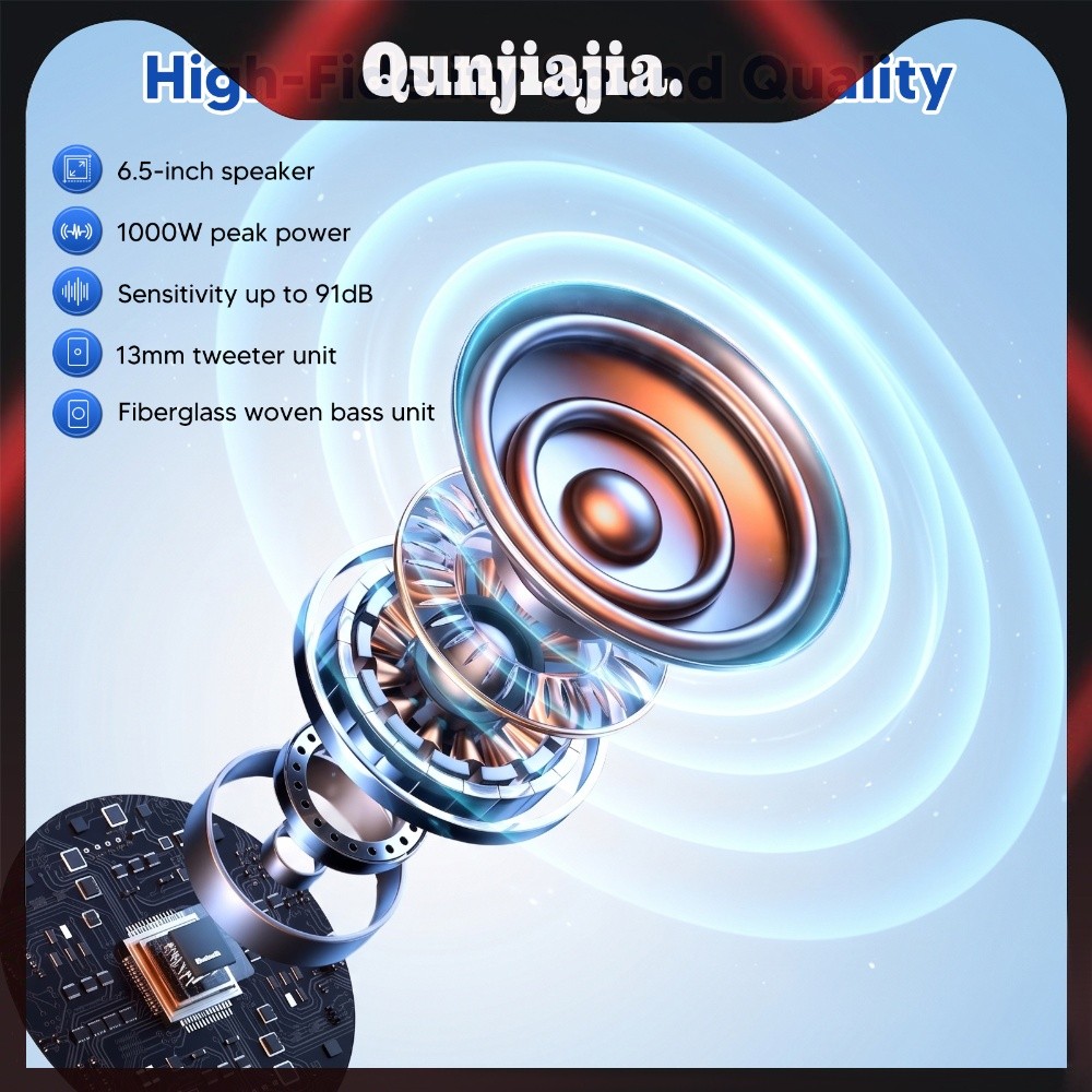 6.5 นิ้ว Spider Design 2-Way Coaxial ลําโพงรถยนต์ 120W Peak 50W RMS 4 Ohm 91dB 12V คู่