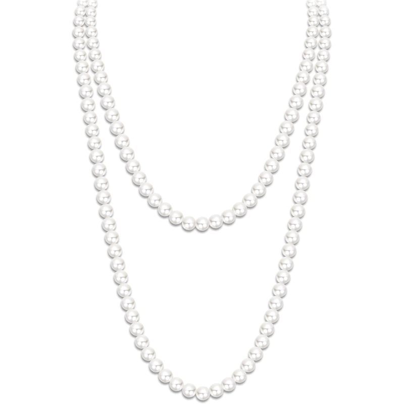 Zeffy Pearl สร้อยคอ 4 มม./6 มม./8 มม. Dainty รอบเลียนแบบ Pearl Choker สร้อยคองานแต่งงาน Pearl สร้อยค