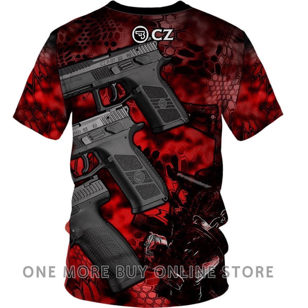 CZ SERIES เสื้อยืดสีแดงสําหรับผู้ชาย