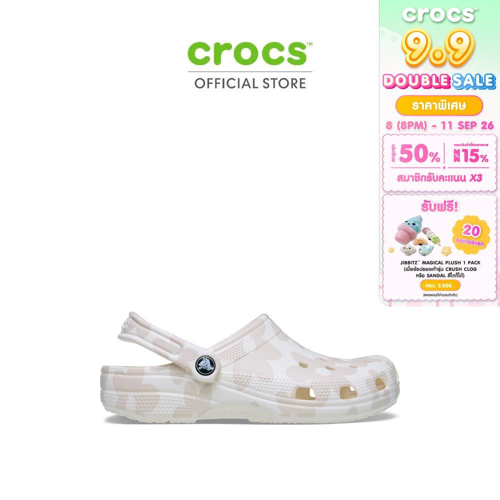 CROCS รองเท้าลำลองผู้ใหญ่ CLASSIC POP PETALS CLOG - CHALK/MULTI