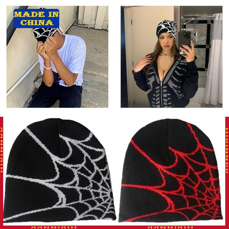 HIK Spider Beanie Skullies Beanie หมวกแมงมุม Y2k หมวกถักหมวก Y2K Beanie