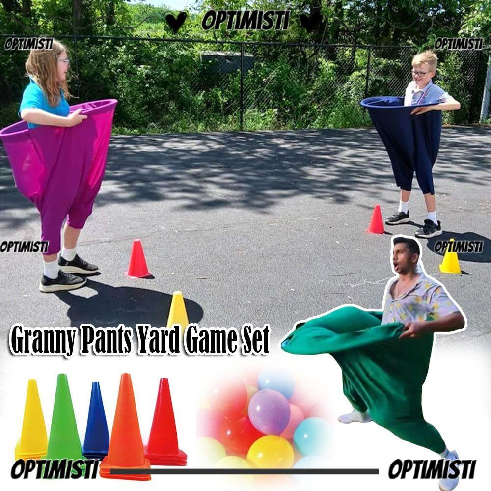 OPTIMISTI8E Freaky Party Games Pants, Interactive Funny Granny Pants ชุดเกมลาน, พร้อม 4 ลูกและ 2 Mar