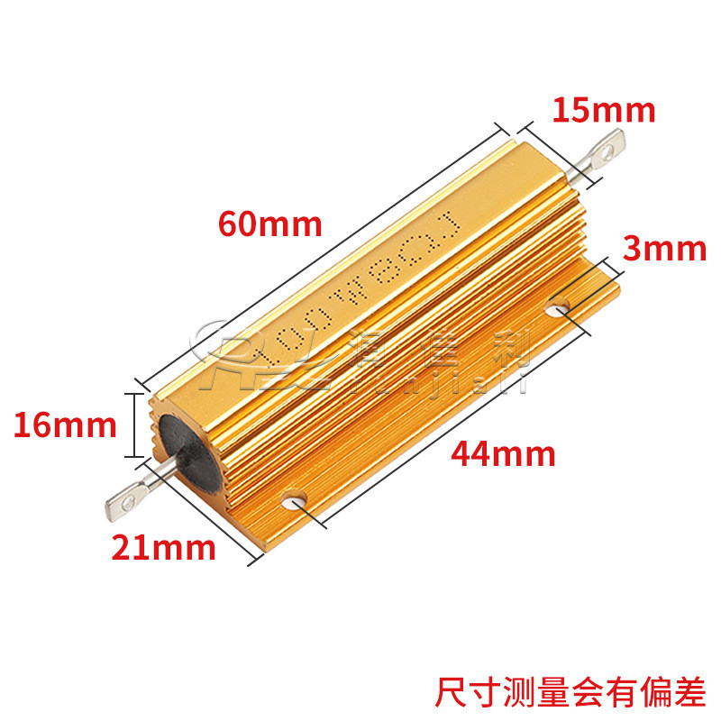 อุปทานโดยตรง RX24 Gold Aluminium Shell Resistor 100W 0.5 R/1/2/4/6/8/10R-22K ยุโรป Full Range