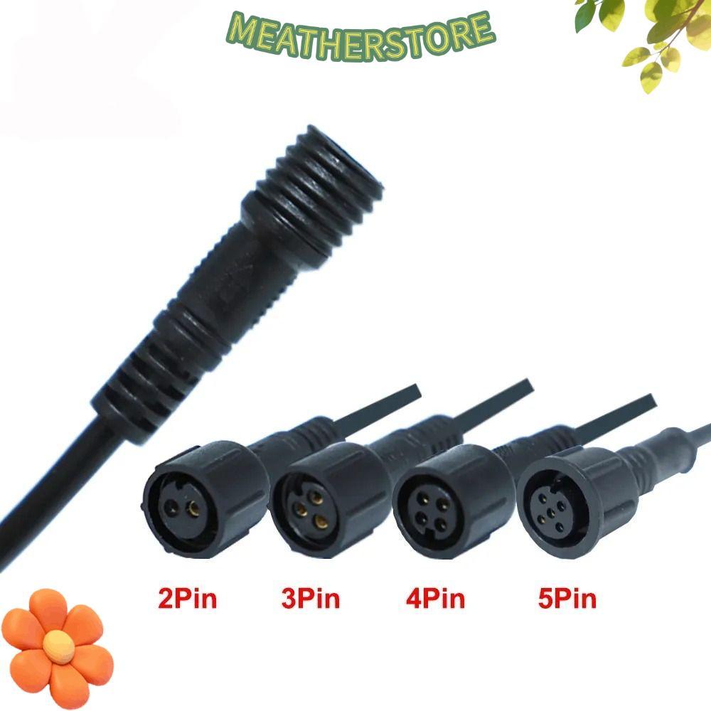 KEATHS ชายหญิง LED Connector, IP67 20 ซม.2Pin 3Pin 4Pin แจ็ค,สายสีดํา 2Pin 3Pin 4Pin สายไฟกันน้ํา LE