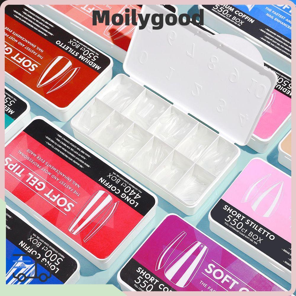 MOILYTH 550 ชิ้น Gelly Tips Nail Tips Kit Soak Soft Gel