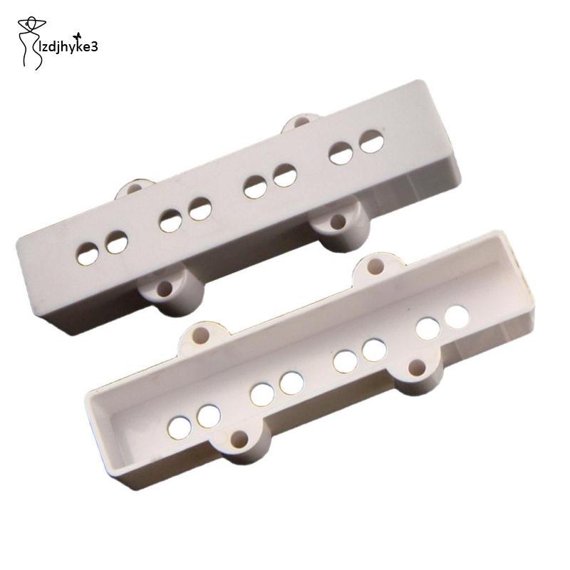 [lzdjhyke3] 2 ชิ้นสีขาว 4 สาย Jazz Bass Pickup ครอบคลุมคอและสะพานสําหรับกีตาร์ JB Bass