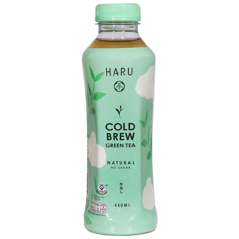 ฮารุฉะน้ำชาเขียวสกัดเย็นสูตรไม่มีน้ำตาล 440มล. Harucha Cold Brew Green Tea Drink No Sugar 440ml.