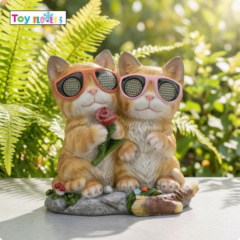 [Flurishroly5] Sun-Powered Garden Ornament Playful Garden Figure with Solar Lighted Resin