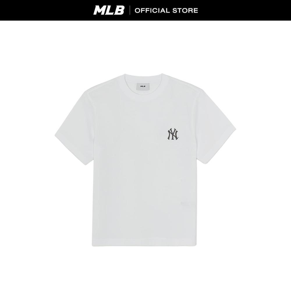 MLB เสื้อยืด ยูนิเซ็กซ์ Basic Small Logo Semi Over-Fit T-Shirts รุ่น 3ATSB8063 50WHS สีขาว