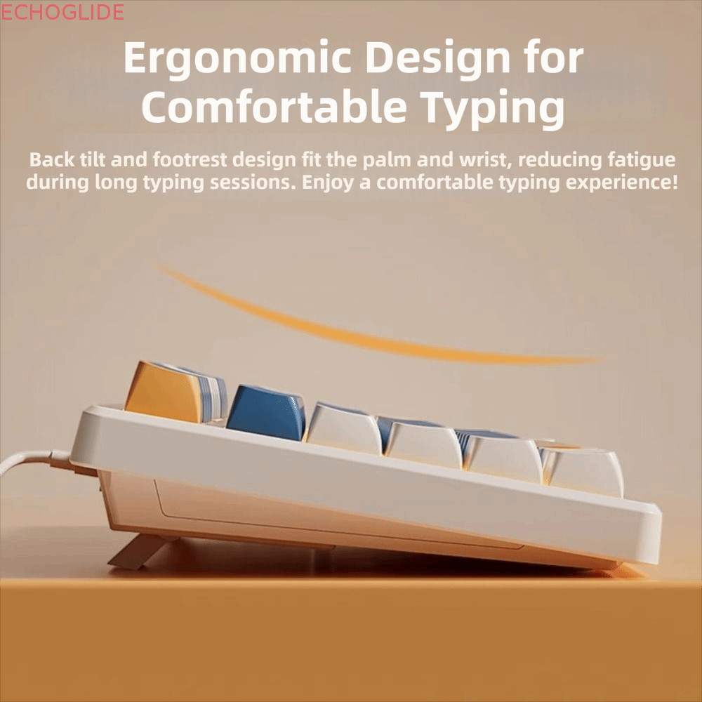 ECHOGLIDE Mechanical Feel Keyboard, Ultra-Quiet 75 Layout Gaming Mechanical Keyboard, Special Wired 