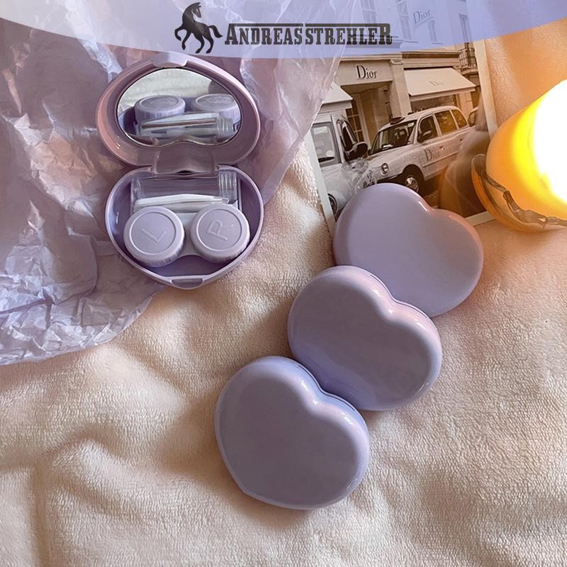 Onetimingfine Travel สีคอนแทคเลนส์กล่องสําหรับตาชุดเครื่องมือผู้หญิงสาวหัวใจ Lady Holder Storage Eye