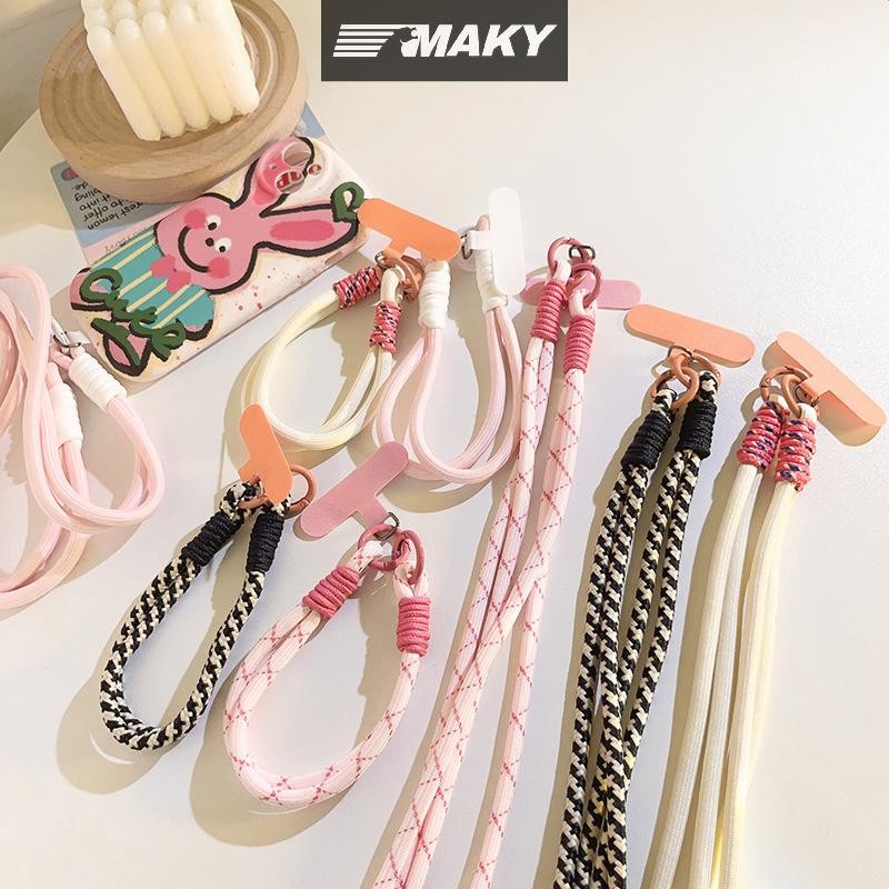 Newwellknownepic Stylish Nylon Phone Lanyard Universal Phone Accessories Keychain Phone Wrist Strap 