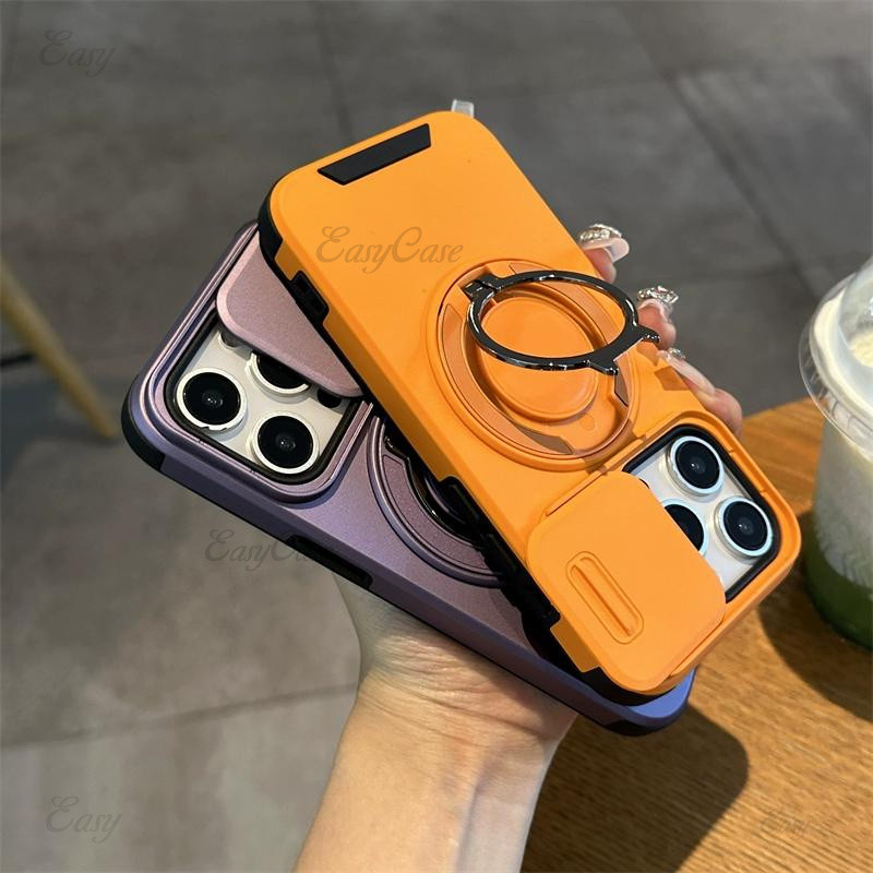 360องศาหมุนผู้ถือแหวนเลื่อนหน้าต่างเลนส์กรณีสําหรับ ไอโฟน 17 16 15 14 มือโปร สูงสุด กันลื่นและป้องกันการหล่นป้องกันปกหลัง