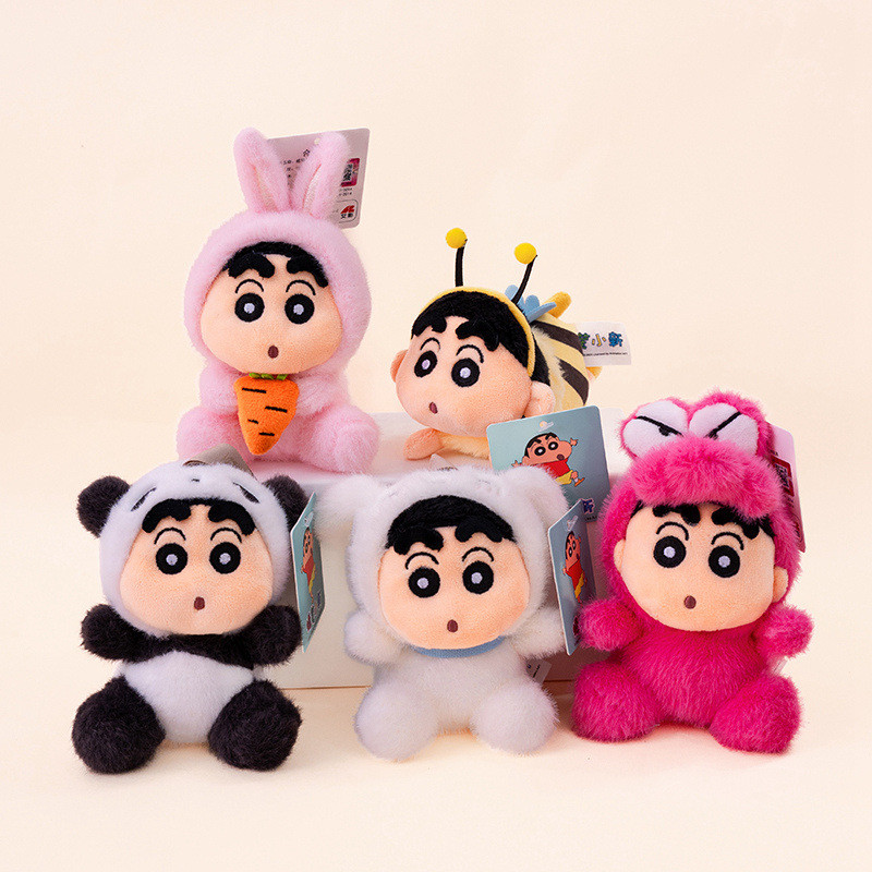 ตุ๊กตาผ้ากำมะหยี่ TRANSFORMING SHIN-CHAN SERIES พวงกุญแจและCharm ของขวัญวันเกิดที่น่ารัก