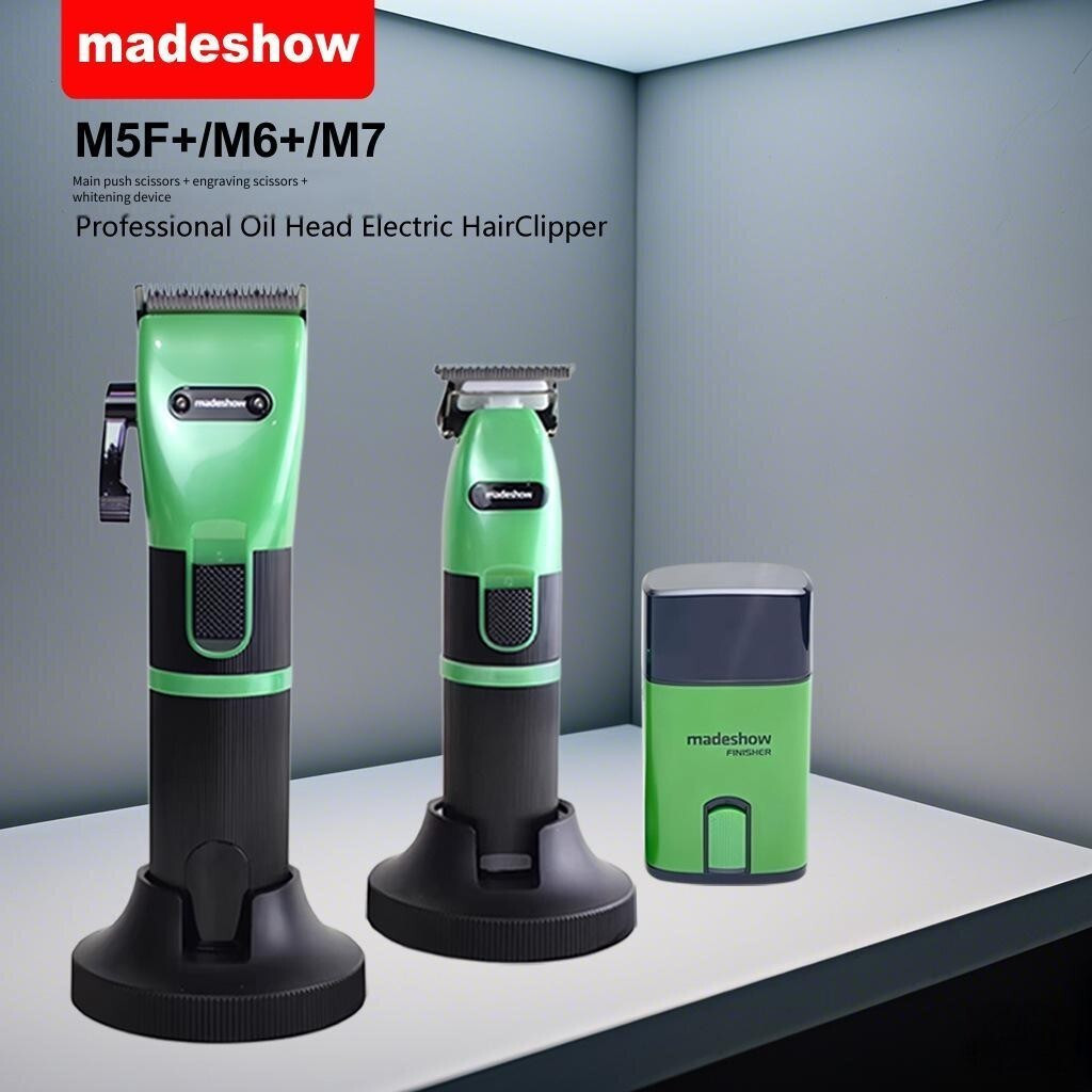 Akomei M5F+M6+M7 สีเขียวสามในหนึ่งเดียวหัวน้ํามันไฟฟ้าดันผม clipper ผมมืออาชีพHT99 U8TC
