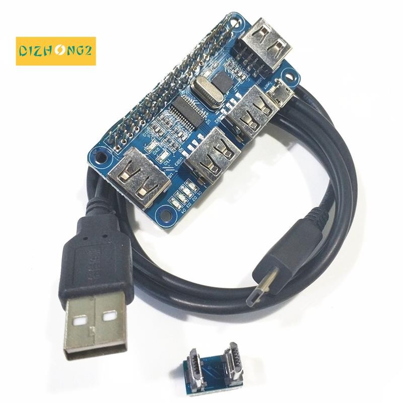 [dizhong2]4 พอร์ต USB HUB HAT สําหรับโมดูลอนุกรม 3 / 2 / Zero W TTL
