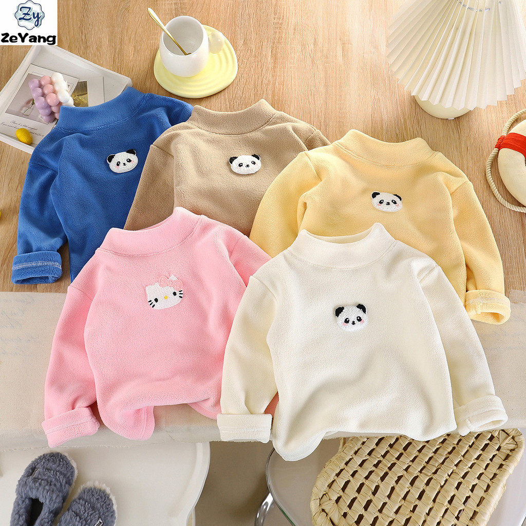 เสื้อยืดแขนยาวสำหรับทารก สองด้านขนแกะหนา อุ่นสบายในฤดูหนาว