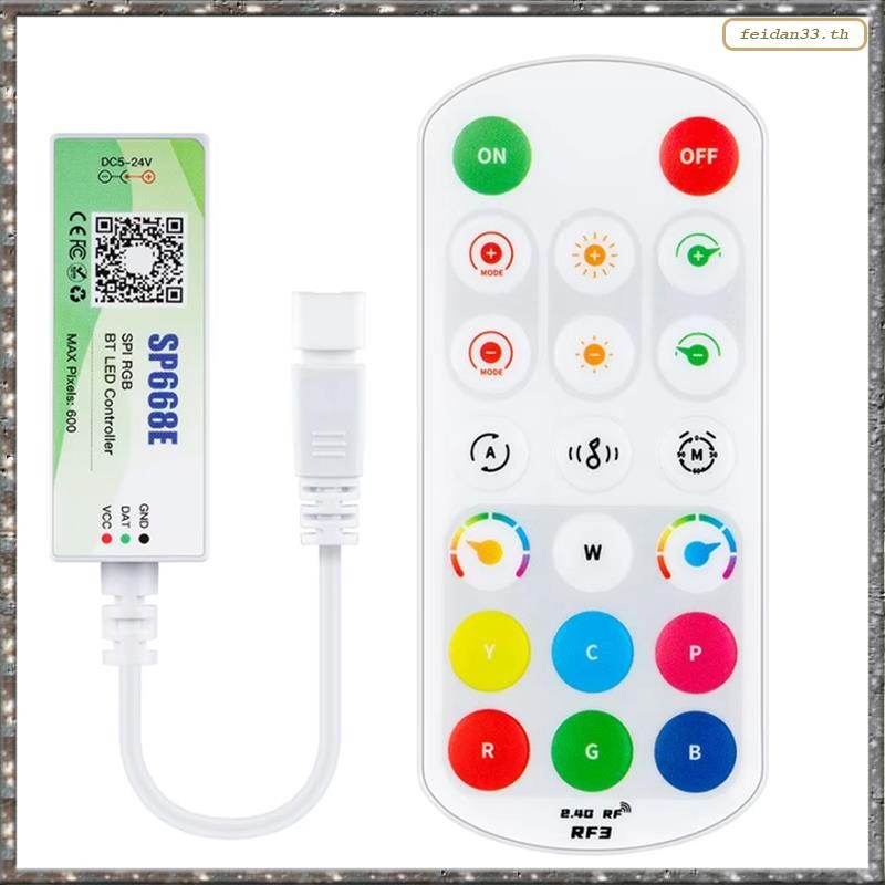 [LHY] SP668E SPI RGB LED Controller 600 IC BT APP 2.4G รีโมทสําหรับ WS2811 WS2812B DIY ผลแบบไดนามิกพ