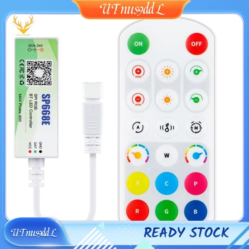 [UTnus9ddL] SP668E สําหรับ WS2811 สําหรับ WS2812B SPI RGB LED Controller 600 IC BT APP 2.4G Remote- 