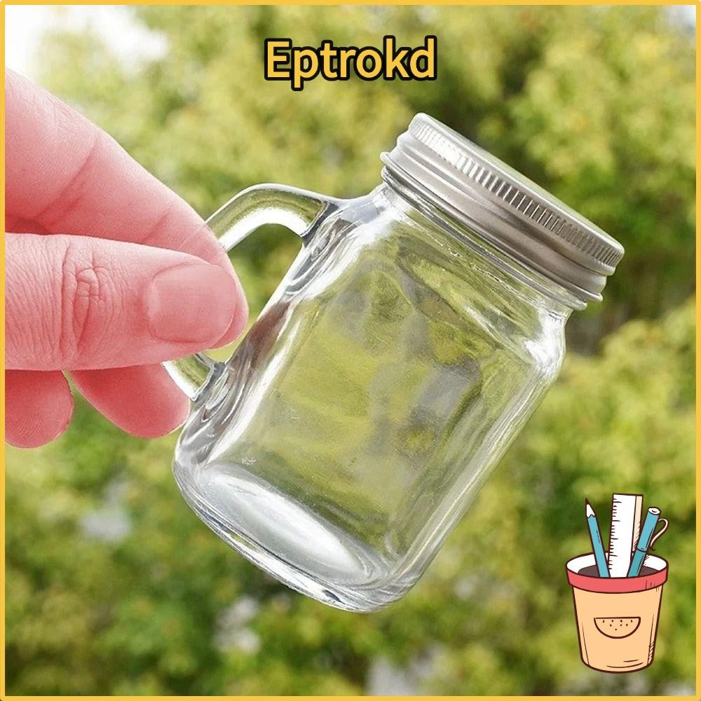EPTRO ขวดแก้วปิดผนึก 1 ชิ้น, Vodka Spirits Storage Leakproof Mini Mason Jar, ขนาดเล็กพร้อมฝาปิด Home