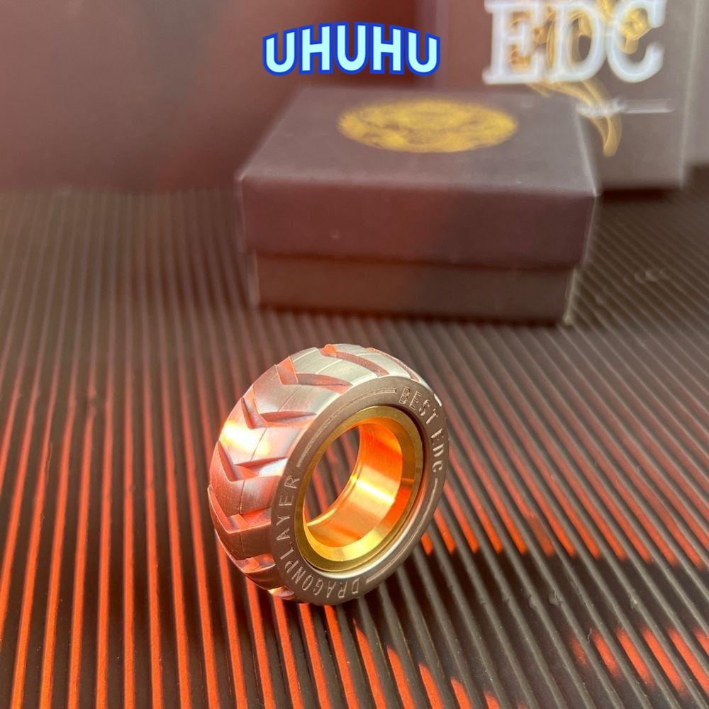 UHU Fidget Edc Mechanic Ring, Antistress โลหะปลายนิ้ว Gyro, เด็ก Mute Relief ความเครียด Fidget Spinn