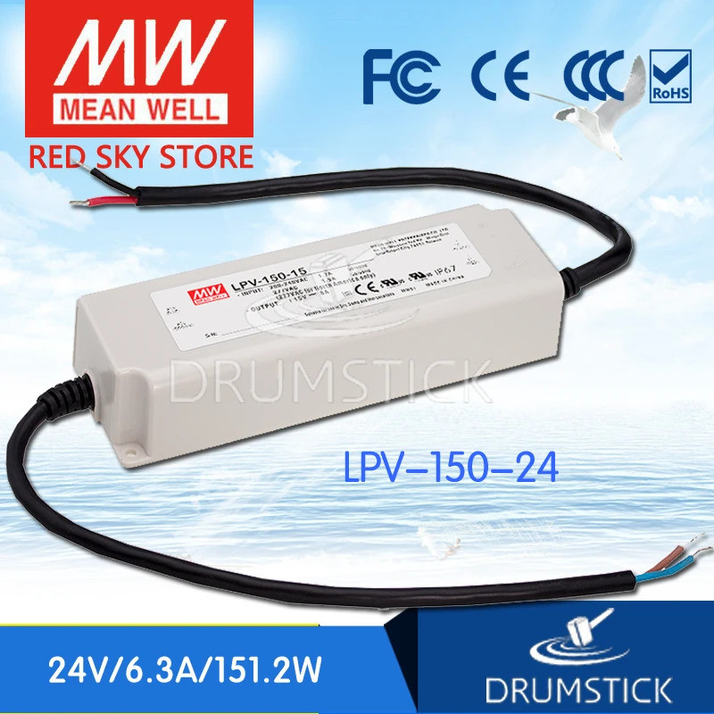 (บน 11.11) MEAN WELL LPV-150-24 24V 6.3A Meanwell LPV-150 24V 151.2W เอาต์พุตเดี่ยว LED Switching Po