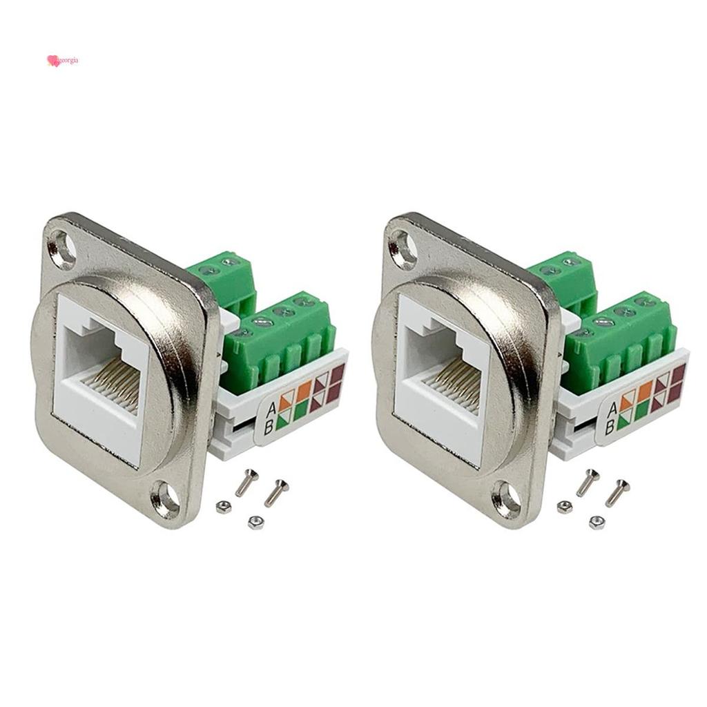 อะแดปเตอร์เทอร์มินัลสกรูเมาท์แผง RJ45 2 ชิ้น, RJ45, RJ45, RJ45/8P8C หญิงแผง Mount Connector, RJ45 So