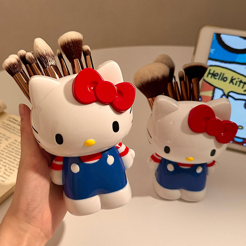 ที่เก็บแปรงแต่งหน้าลายคิตตี้และชินจัง กล่องเก็บที่เขียนคิ้ว กระบอกปากกา เครื่องเขียนนักเรียน - รูปที่ 4