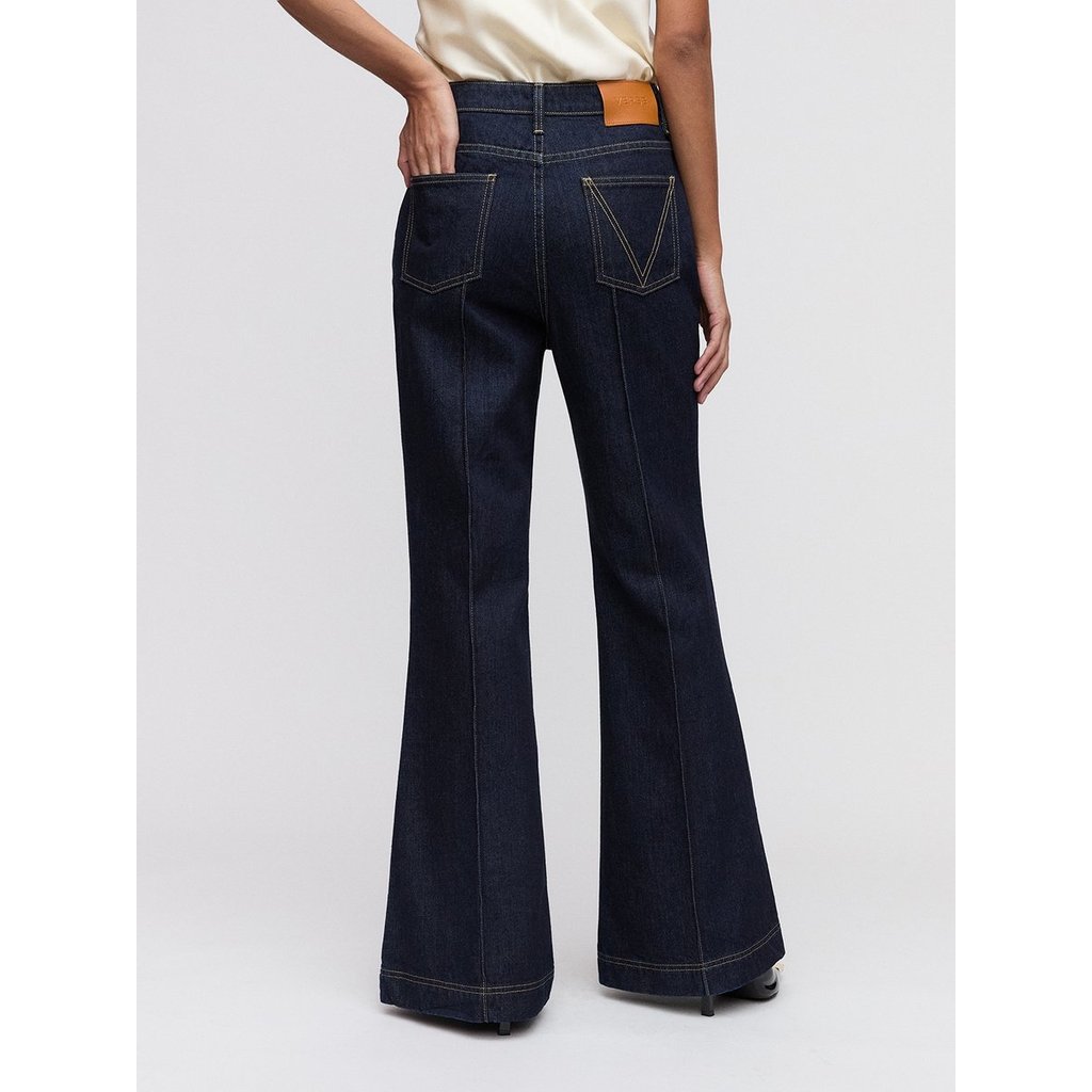 [Pomelo] กางเกงยีนส์ขาม้าเอวสูง / High Waist Flared Jeans — صورة 7
