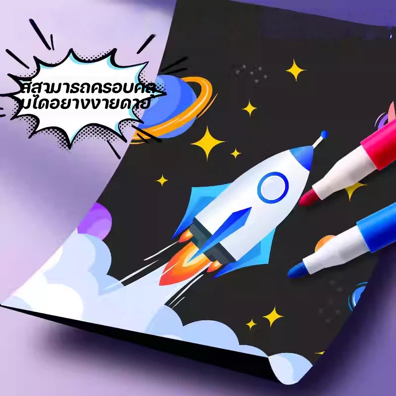 COD ปากกาอะคริลิค ปากกาเพ้นท์ 24/36/48/60 สี กันน้ำ ง่ายต่อการขัด การ์ตูน แปรงทาสีกล่องแบบพกพา - รูปที่ 5