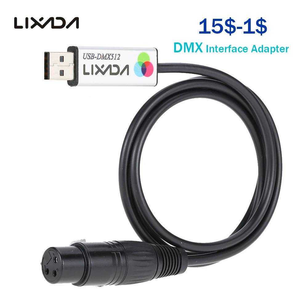 Lixada Usb ถึง Dmx อะแดปเตอร์อินเทอร์เฟซไฟดิสโก้ Dmx อินเทอร์เฟซ Usb Party ไฟ Beam Usb Led Dmx 512 อ